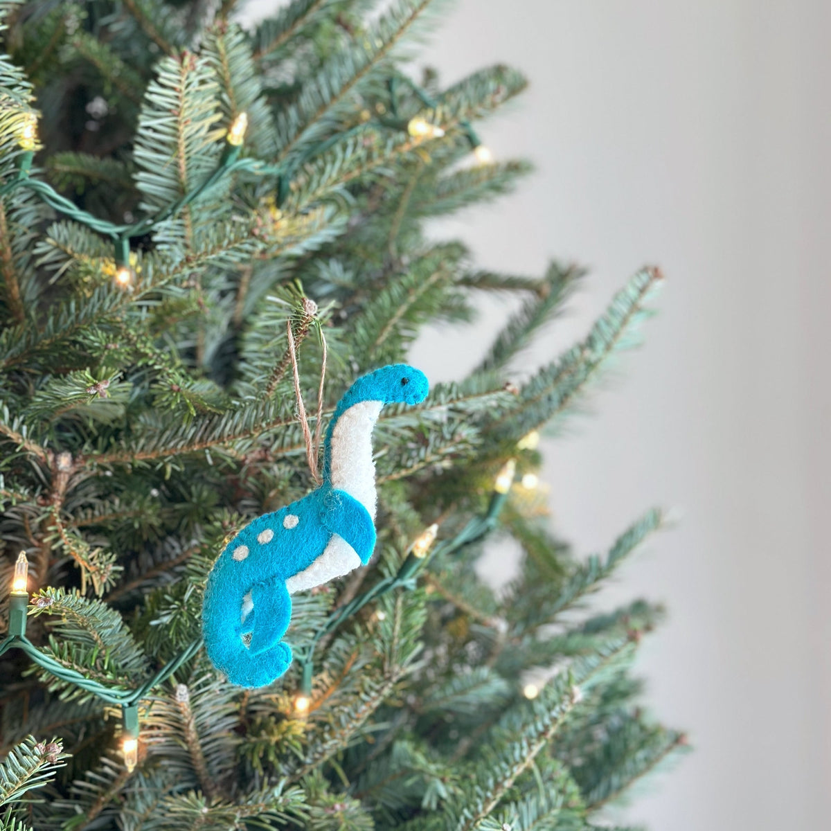 Dinosaurs Christmas Ornament Set of 5 – Handmade Wool Felt Holiday Decor