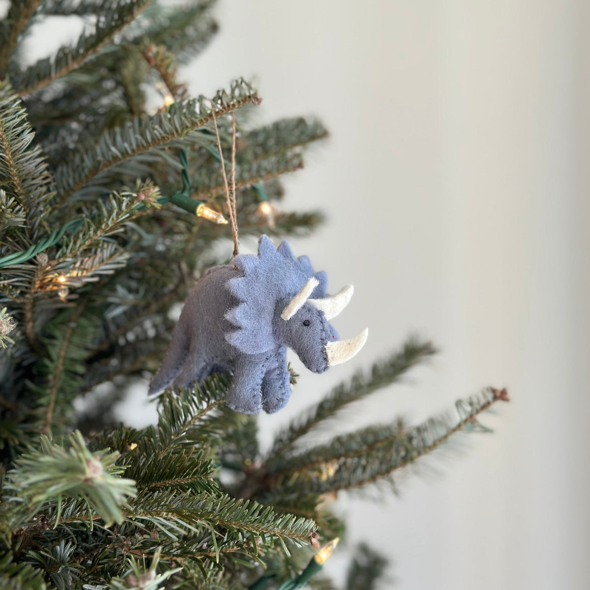 Dinosaurs Christmas Ornament Set of 5 – Handmade Wool Felt Holiday Decor