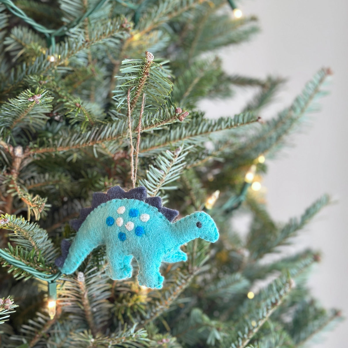 Dinosaurs Christmas Ornament Set of 5 – Handmade Wool Felt Holiday Decor