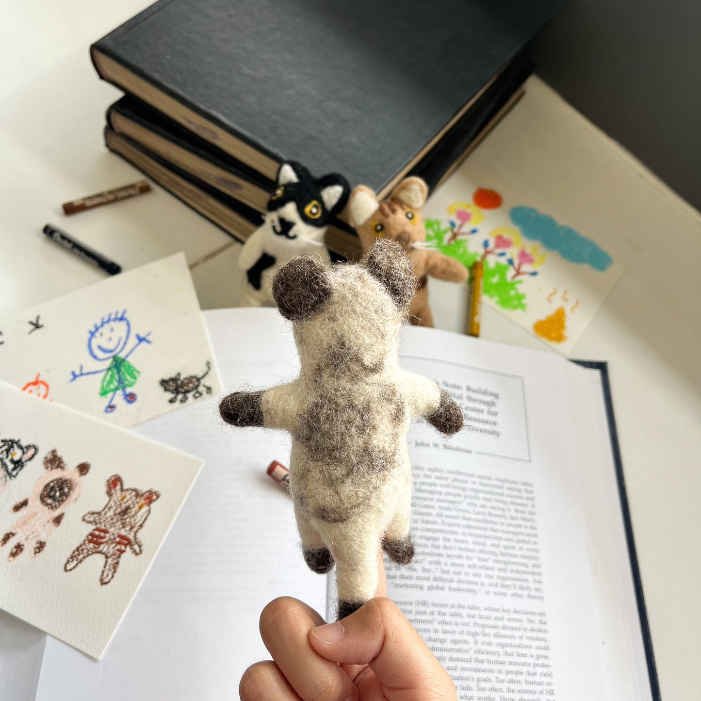 Felt Finger Puppet - Siamese Cat