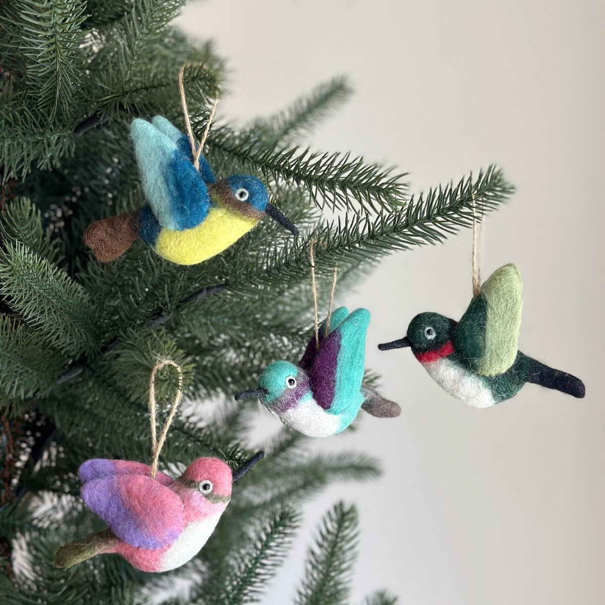 Hummingbird Ornament – Handmade Wool Felt Holiday Decor