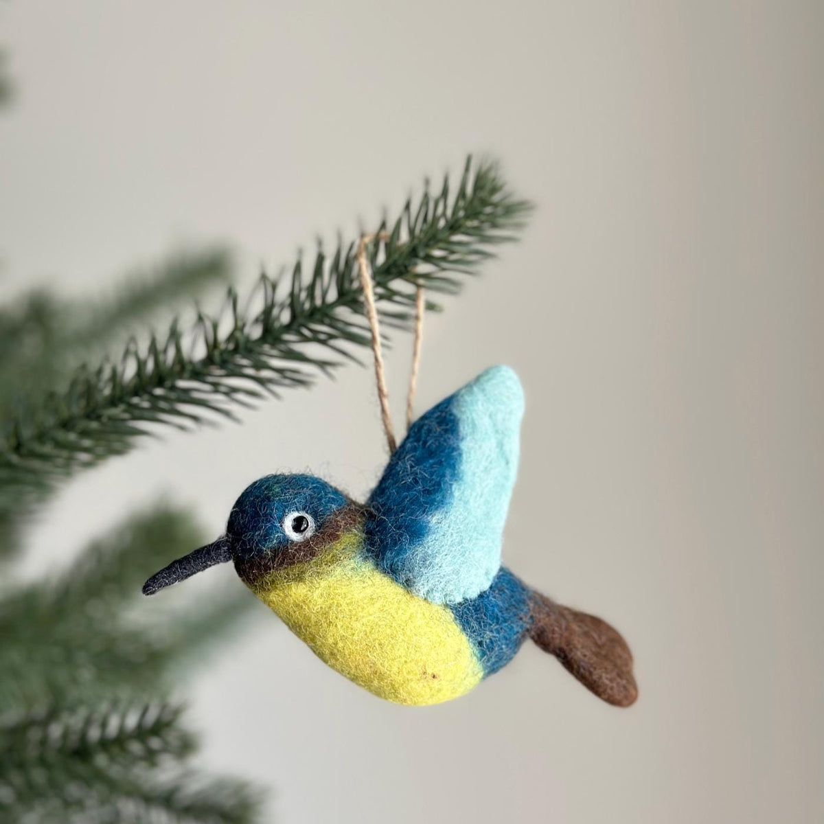 Hummingbird Ornament – Handmade Wool Felt Holiday Decor