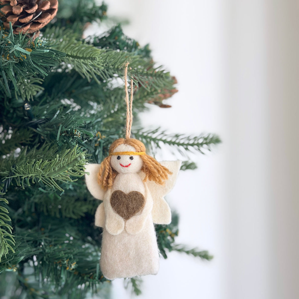 Mini Angel Christmas Ornament – Handmade Wool Felt Holiday Decor