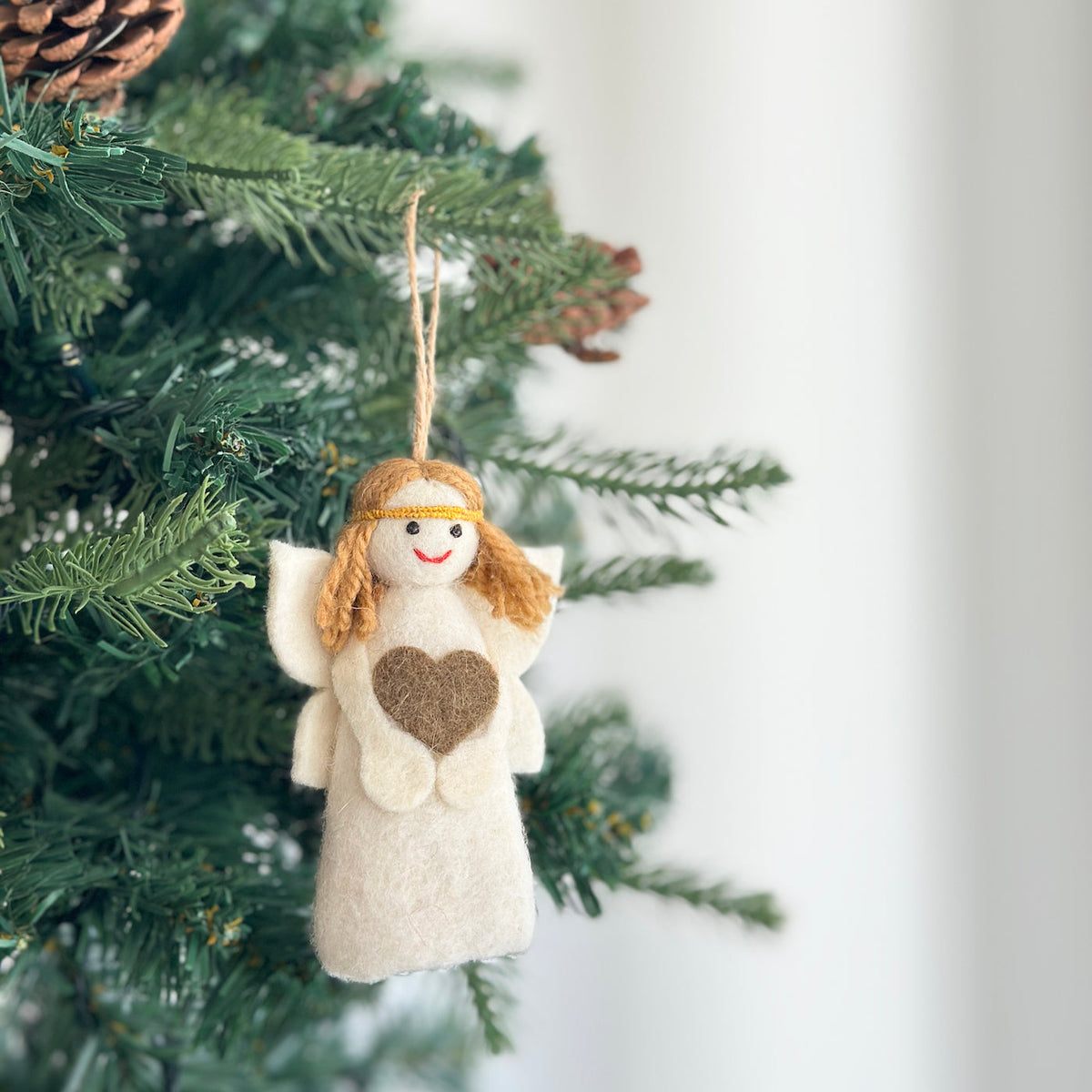 Mini Angel Christmas Ornament – Handmade Wool Felt Holiday Decor