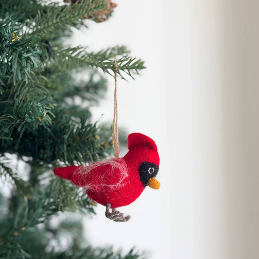 Cardinal Ornament – Handmade Wool Felt Holiday Decor