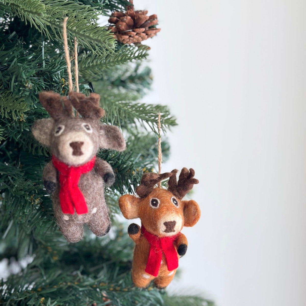 Reindeer Ornament – Handmade Wool Felt Holiday Decor