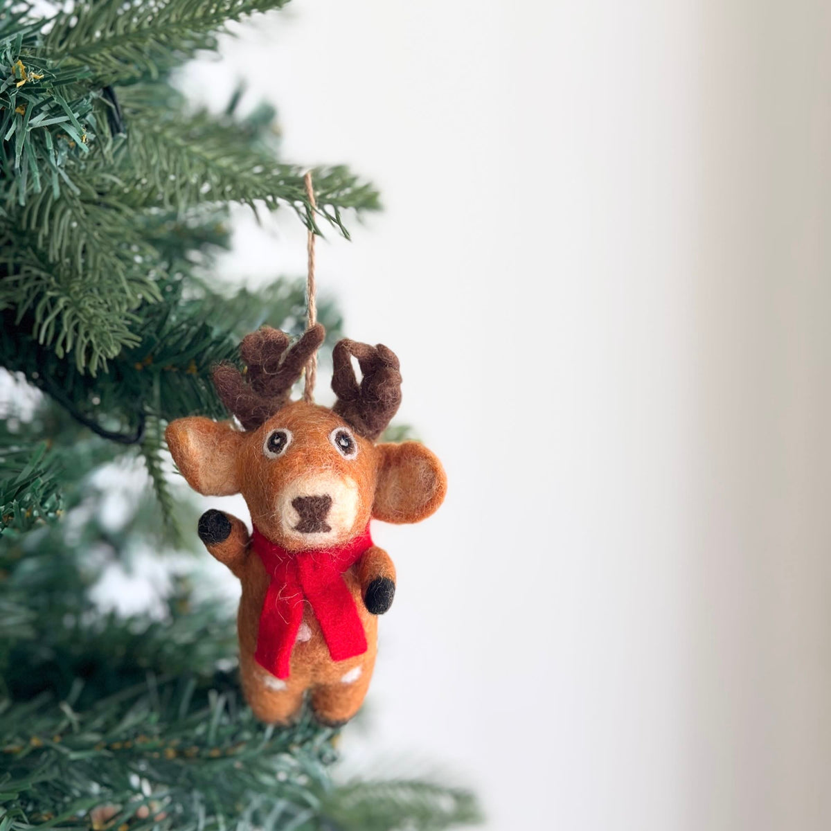 Reindeer Ornament – Handmade Wool Felt Holiday Decor