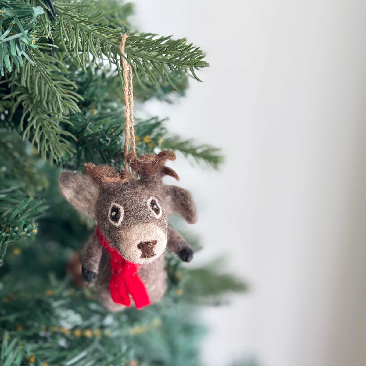 Reindeer Ornament – Handmade Wool Felt Holiday Decor