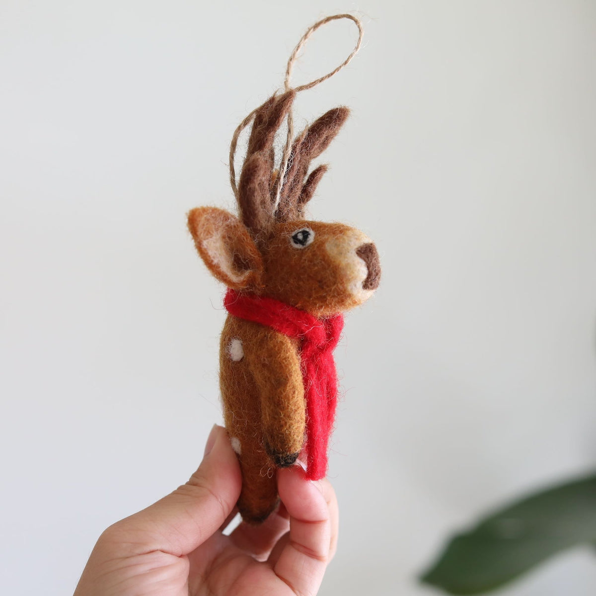 Reindeer Ornament – Handmade Wool Felt Holiday Decor