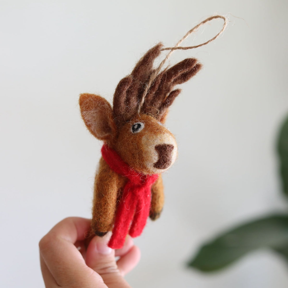 Reindeer Ornament – Handmade Wool Felt Holiday Decor