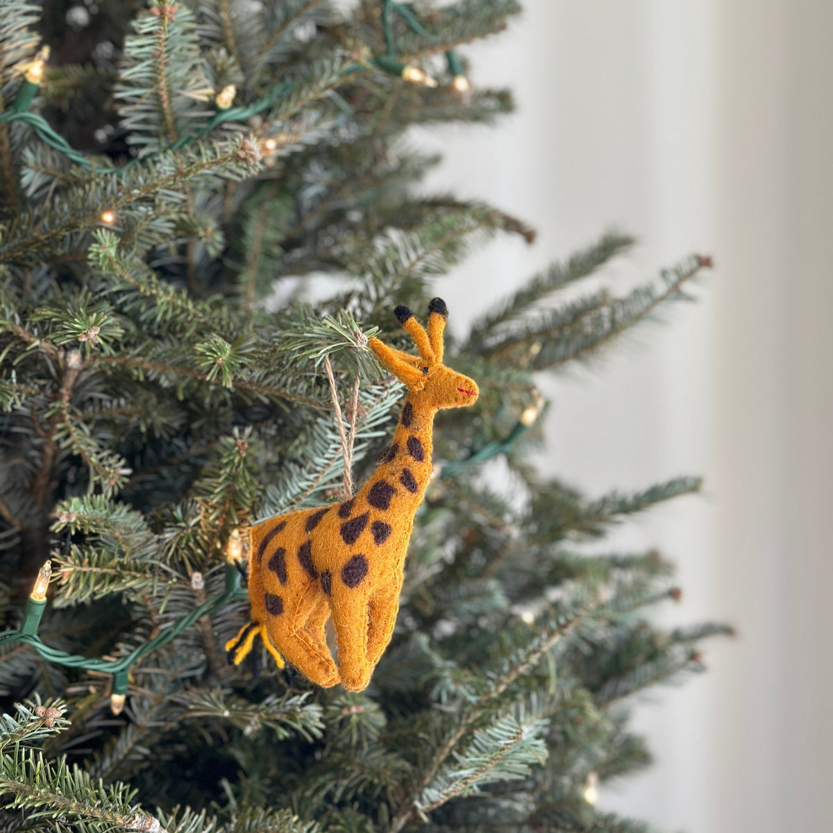 Giraffe Ornament – Handmade Wool Felt Holiday Decor