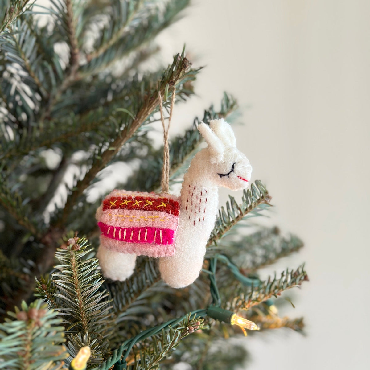 Llama Ornament – Handmade Wool Felt Holiday Decor