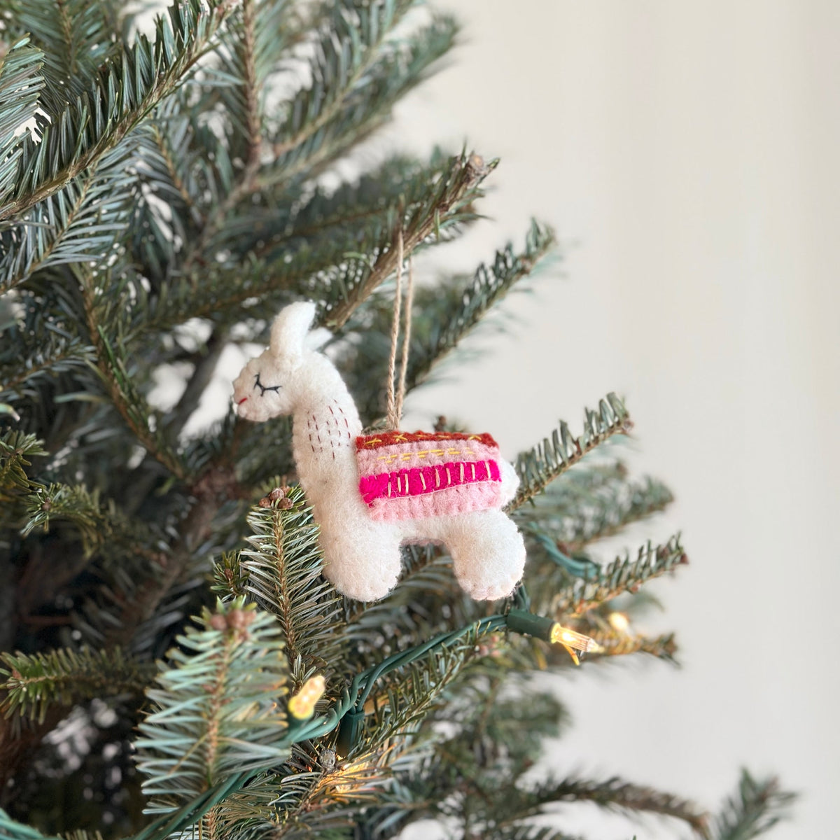 Llama Ornament – Handmade Wool Felt Holiday Decor