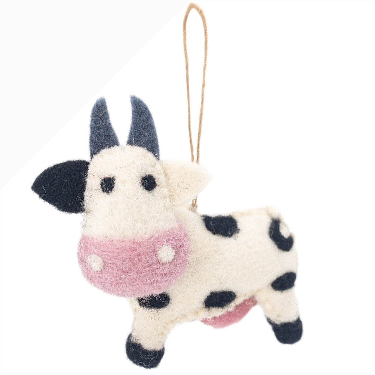Milk Cow Ornament – Handmade Wool Felt Holiday Decor