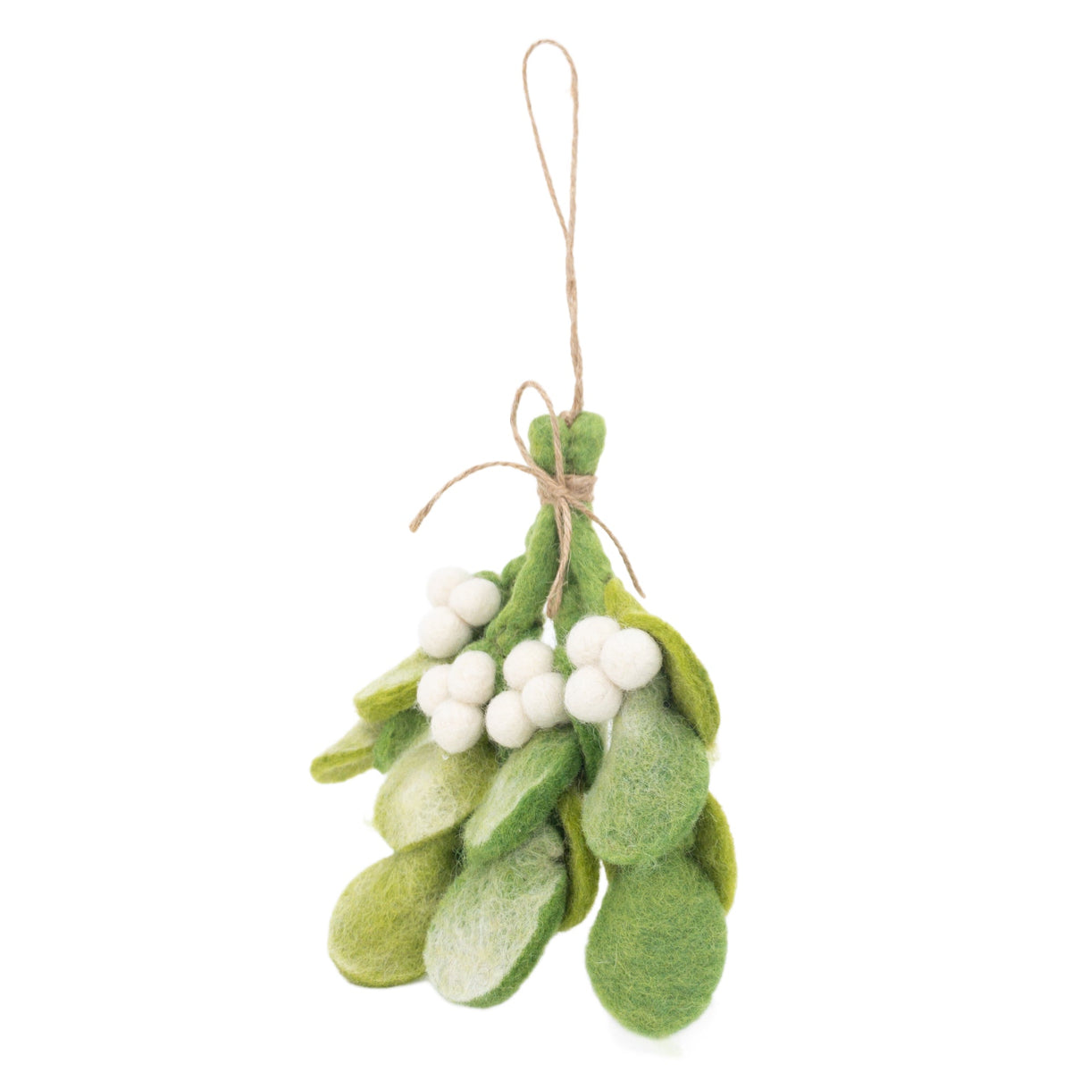 Mistletoe Sprig Ornament – Handmade Wool Felt Holiday Decor
