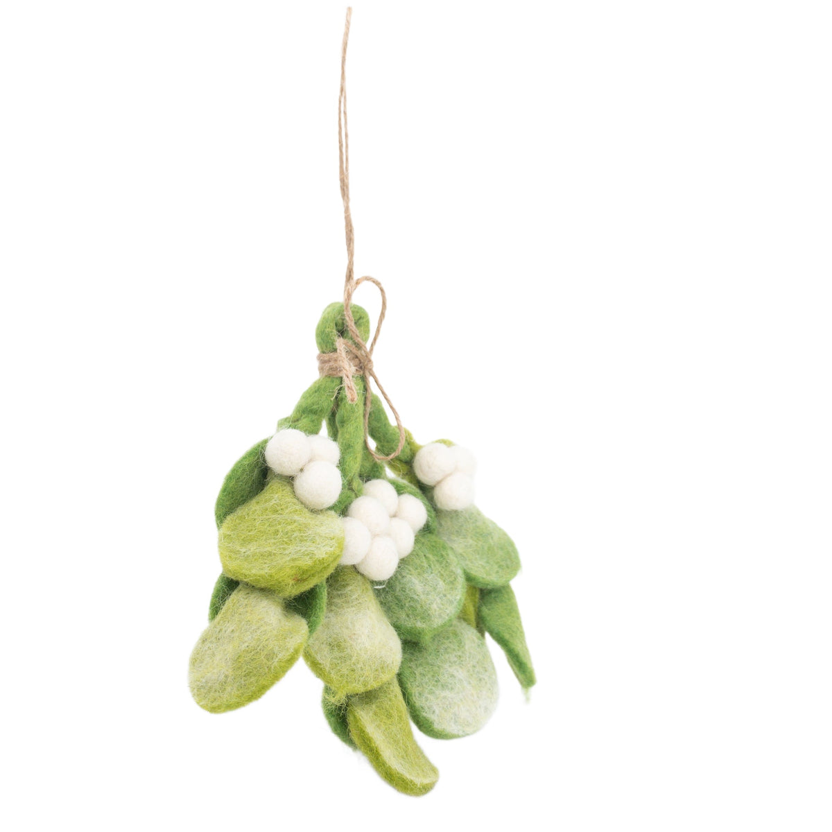 Mistletoe Sprig Ornament – Handmade Wool Felt Holiday Decor