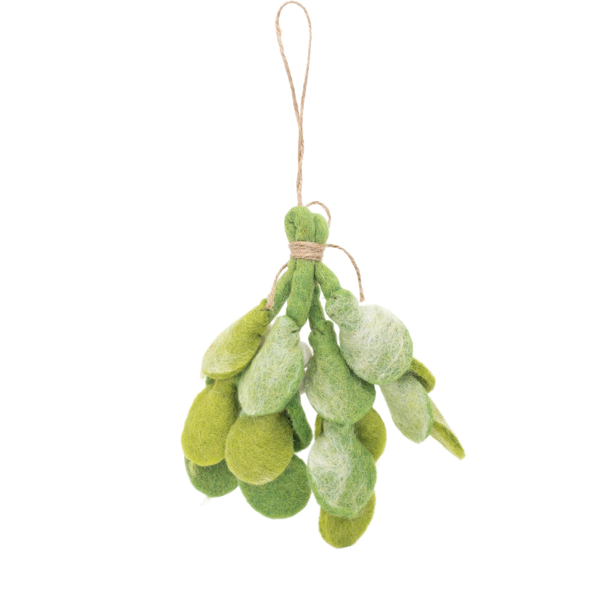 Mistletoe Sprig Ornament – Handmade Wool Felt Holiday Decor