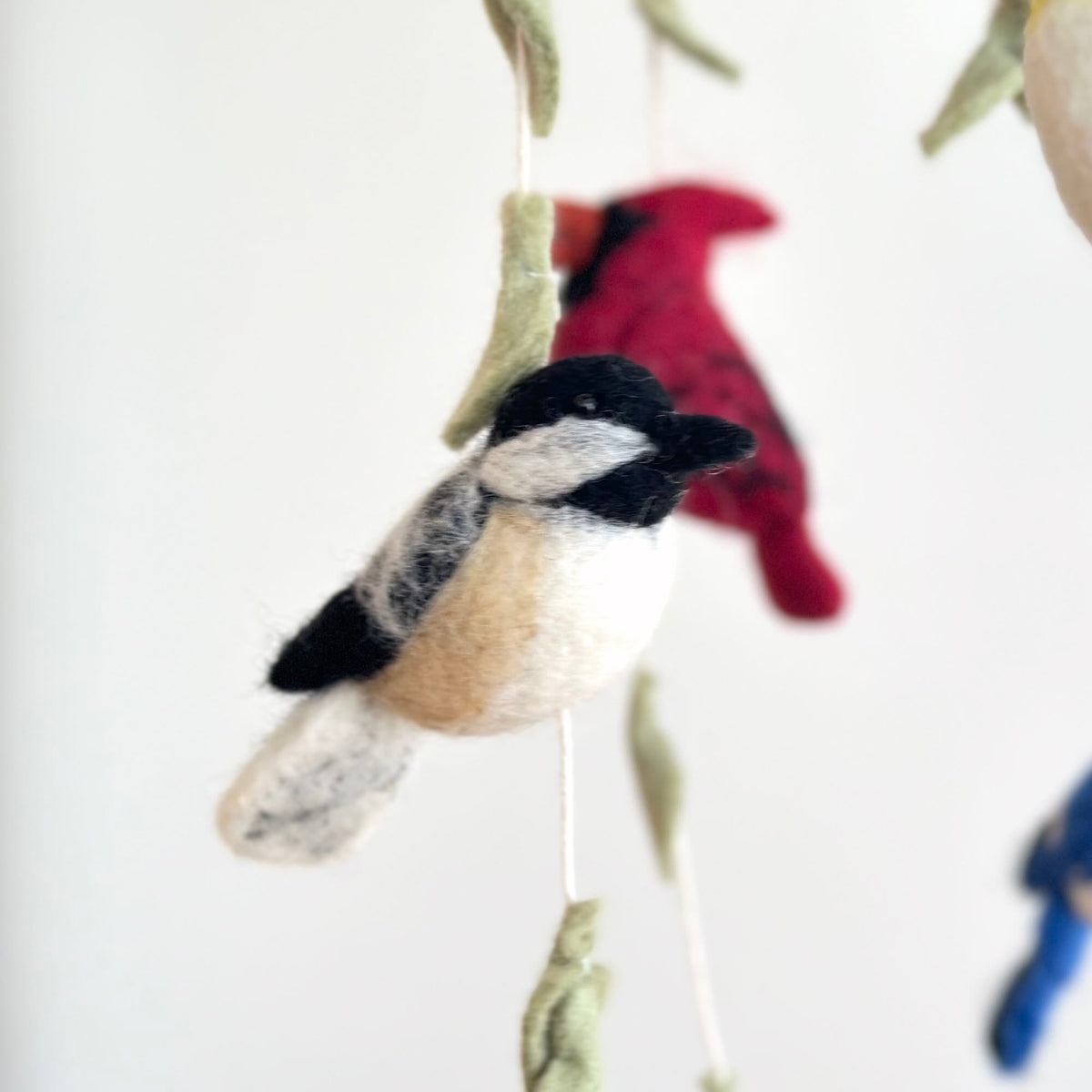 Chickadee Ornament – Handmade Wool Felt Holiday Decor