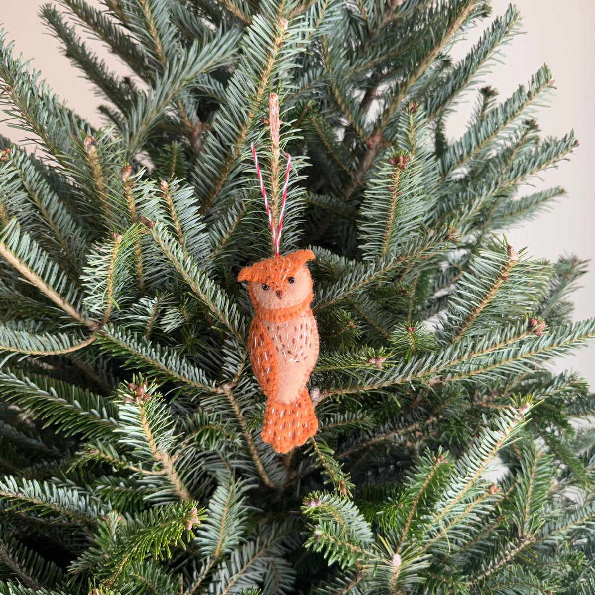Owl Family Ornament – Handmade Wool Felt Holiday Decor