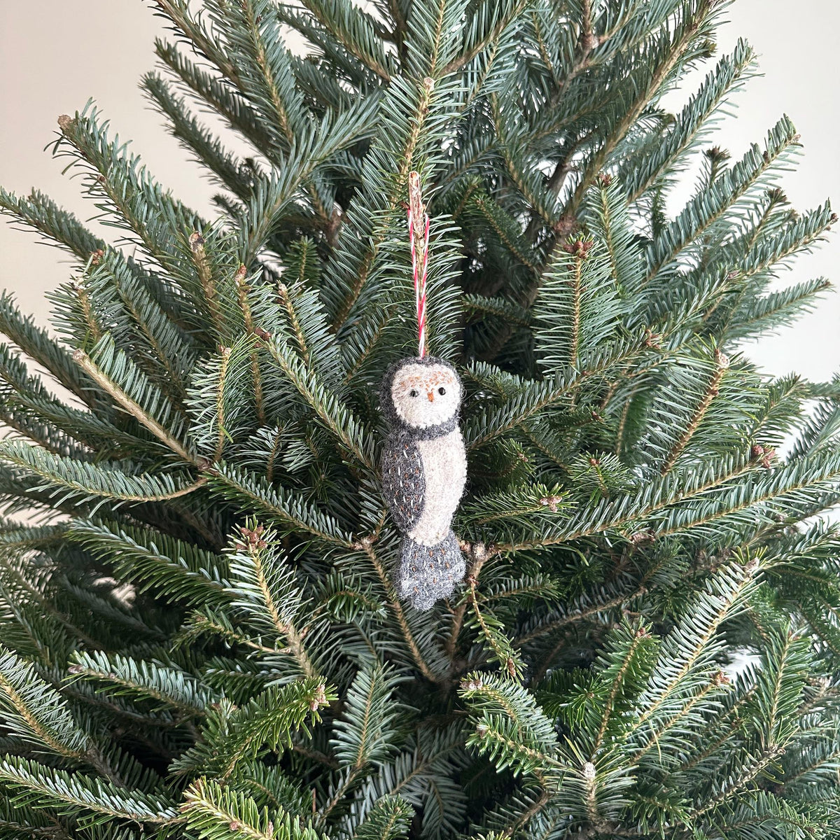 Owl Family Ornament – Handmade Wool Felt Holiday Decor