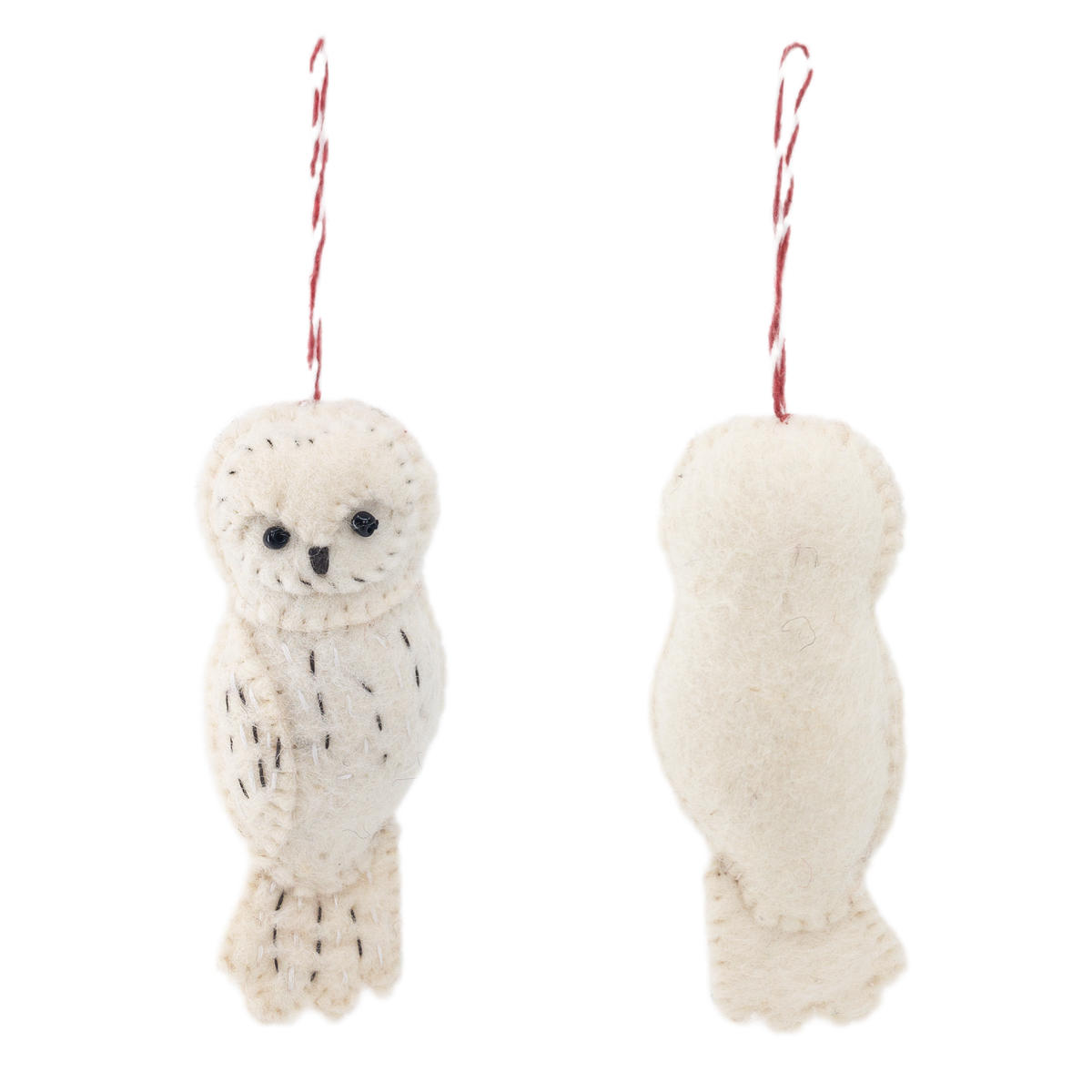 Owl Family Ornament – Handmade Wool Felt Holiday Decor