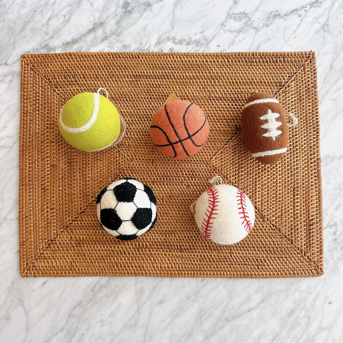 Soccer Ball Christmas Ornament – Handmade Wool Felt Sports Decor