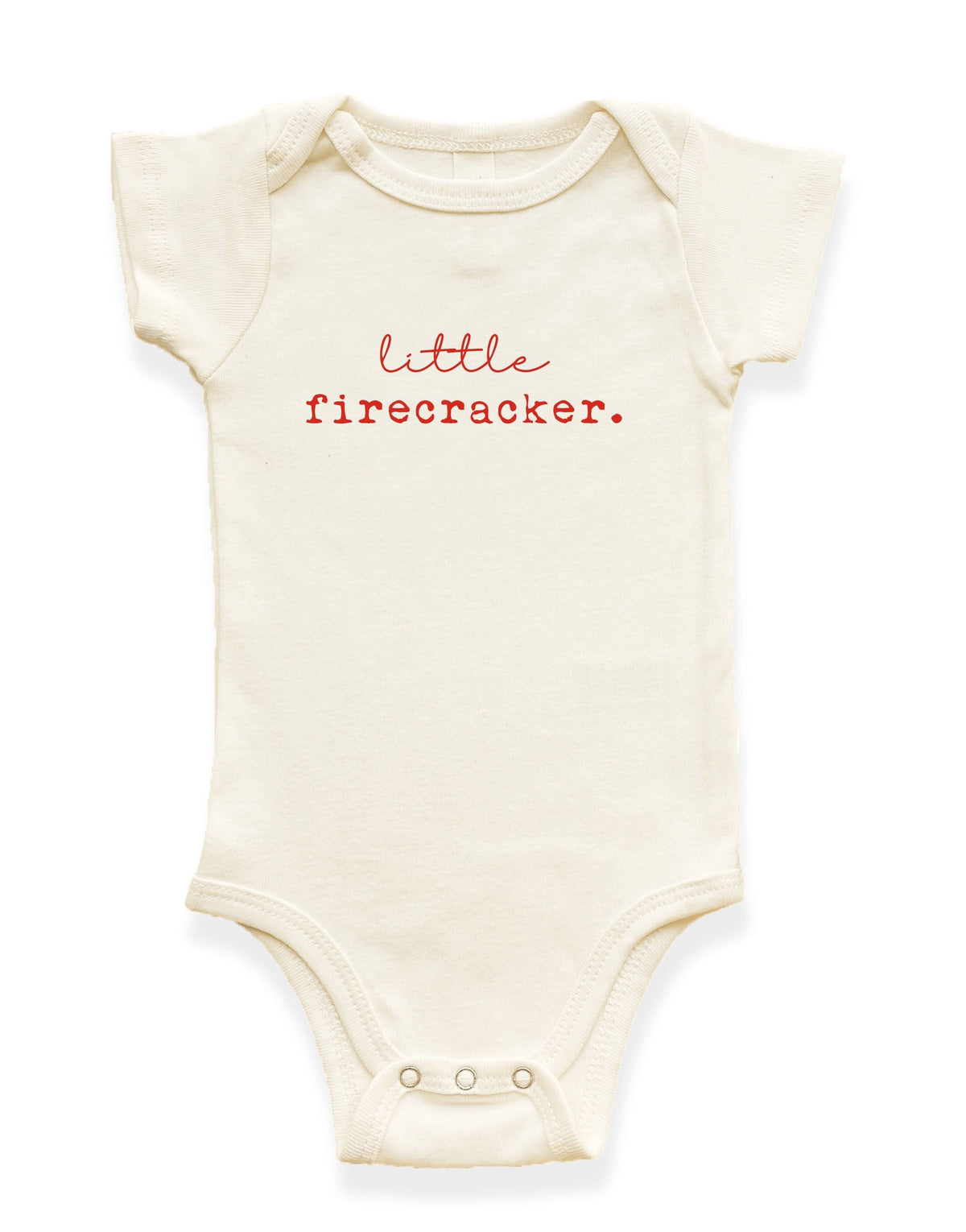 Little Firecracker Organic Cotton Baby Bodysuit – Short Sleeve, 0–24M