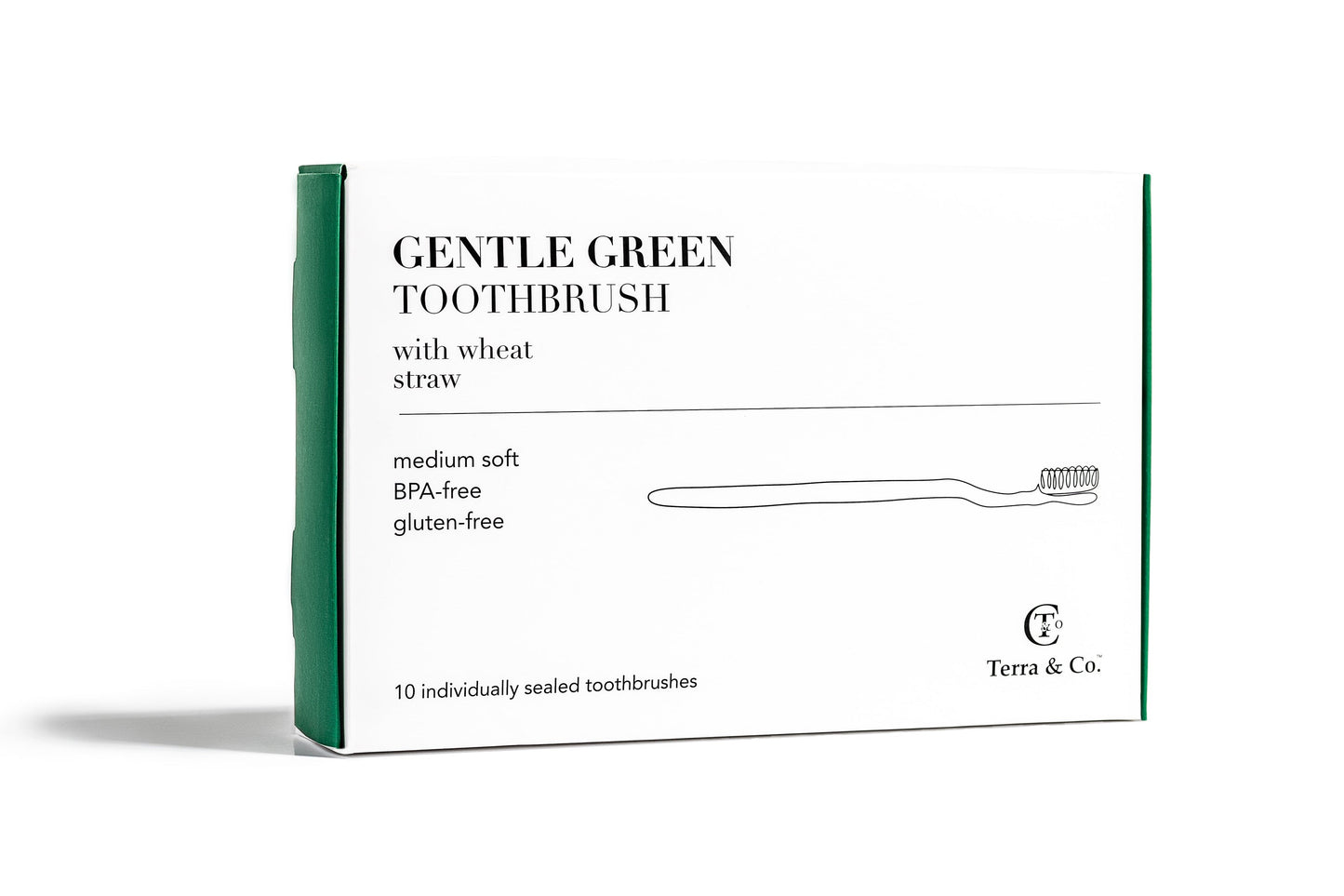 Gentle Green Toothbrush Family Pack (10 Count) – Eco-Friendly Wheat Straw Toothbrushes for Sensitive Teeth | BPA-Free, Travel-Friendly, Plastic-Free