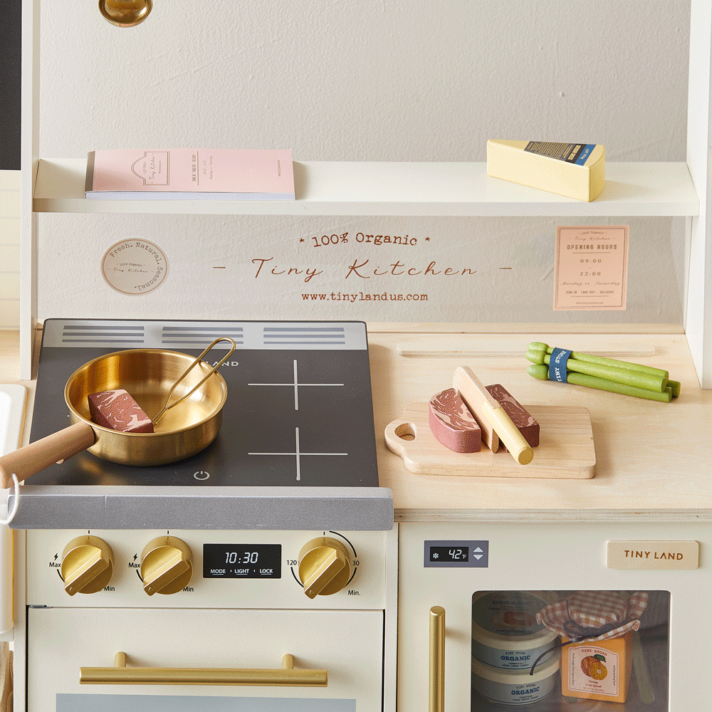 Tiny Land BistroSwitch Play Kitchen – 2-in-1 Kitchen & Bistro Pretend Play Set