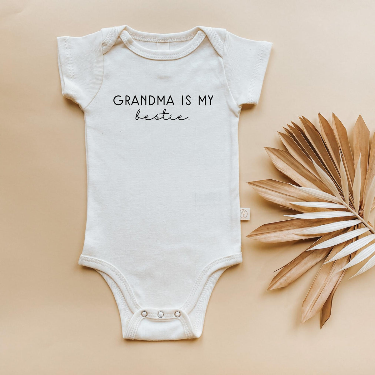 Grandma is my Bestie Organic Cotton Baby Bodysuit – Short Sleeve, 0–24M