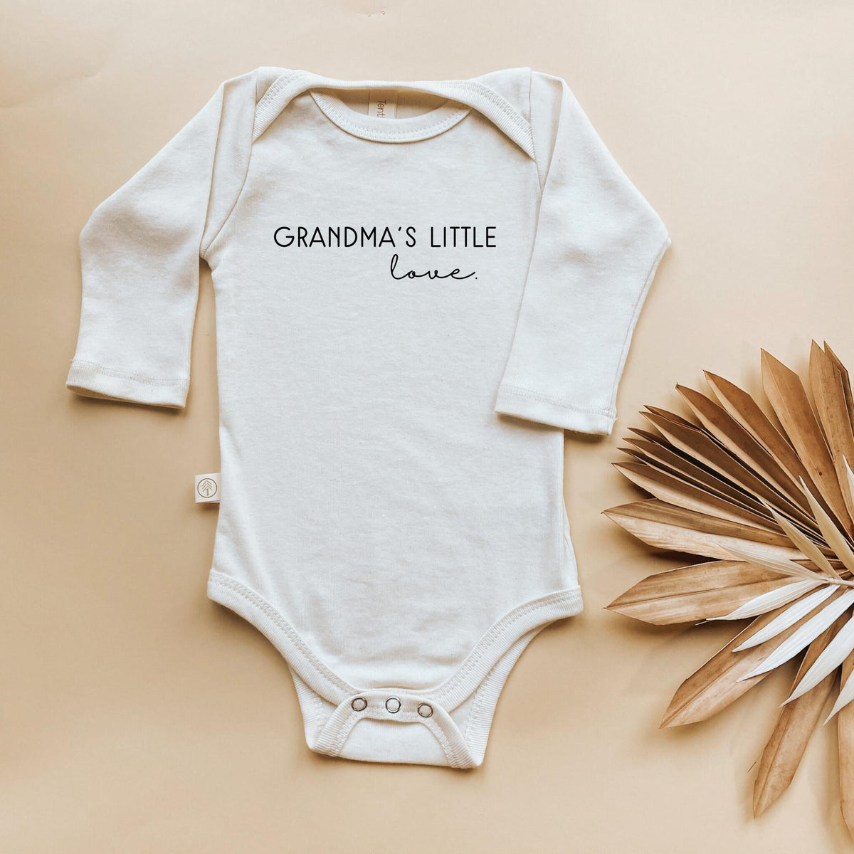 Grandma’s Little Love Organic Cotton Baby Bodysuit – Long Sleeve, 0–24M