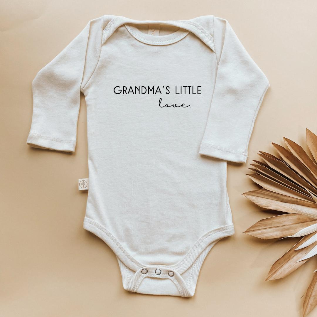 Grandma’s Little Love Organic Cotton Baby Bodysuit – Long Sleeve, 0–24M