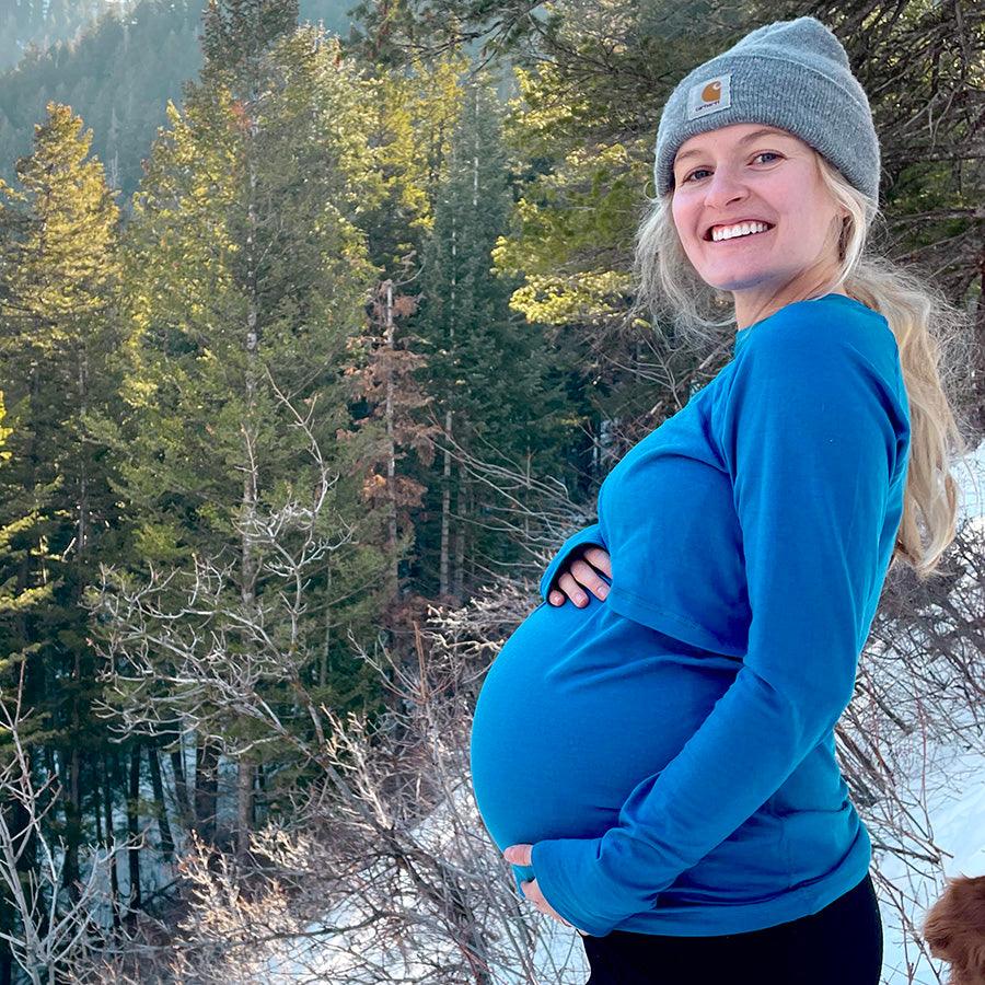 Women's Nursing Long Sleeve Baselayer Long Sleeve Shirt - 100% Merino Wool