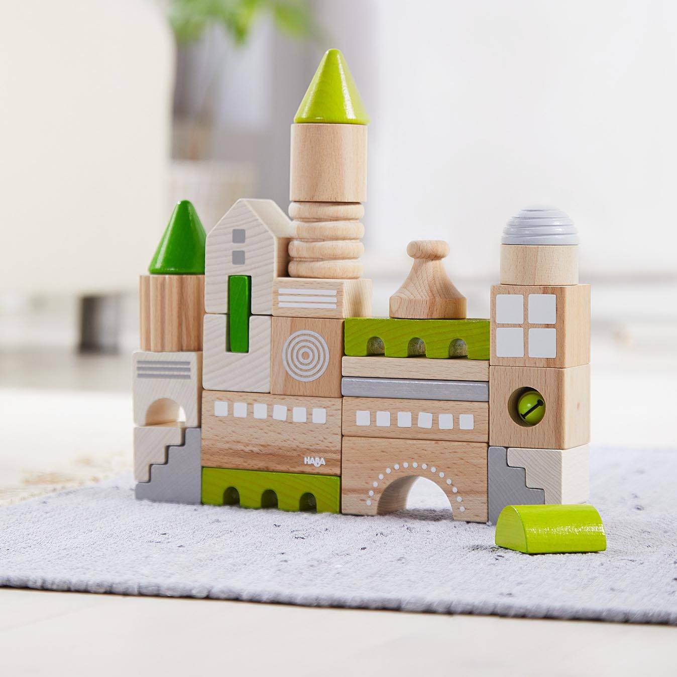 HABA Coburg 28 Piece Eco-Friendly Non-Toxic Wooden Toddler Building Blocks