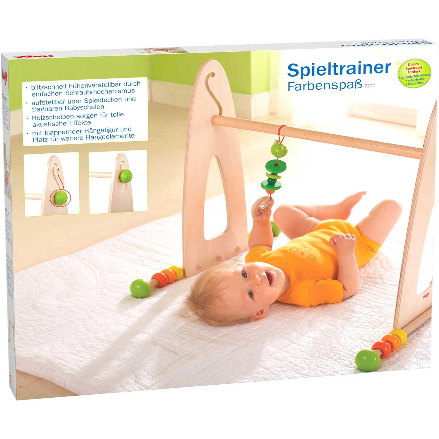 HABA Color Fun Wooden Eco-Friendly Non-Toxic Baby Play Gym Activity Center