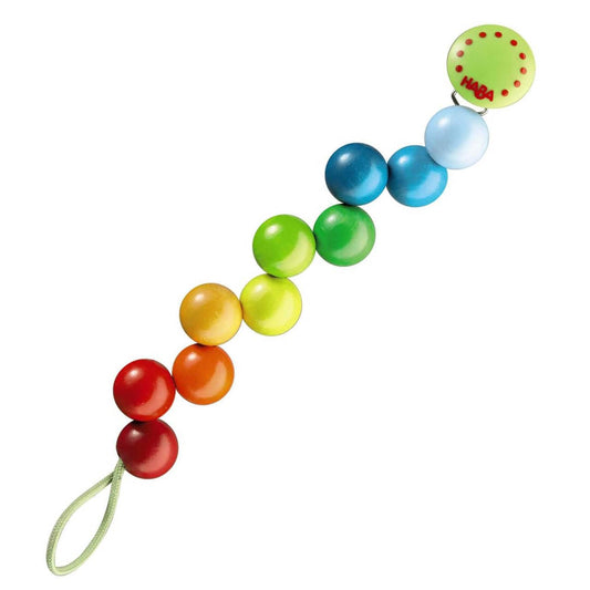 HABA Rainbow Pearls Non-Toxic Sustainable Wooden Pacifier Holder
