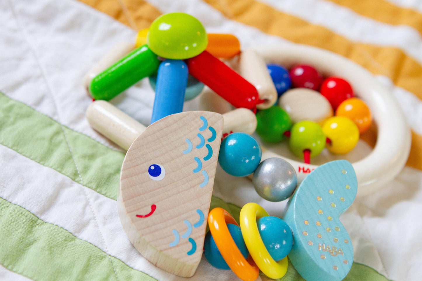 HABA Rattlefish Wooden Eco-Friendly Non-Toxic Baby Rattle