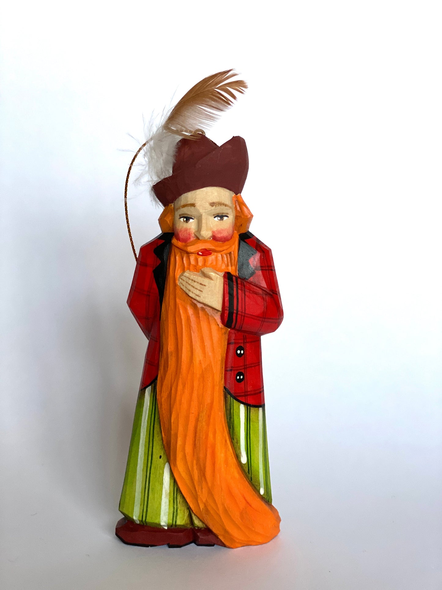 Hand-carved Wooden Christmas Ornament figurine