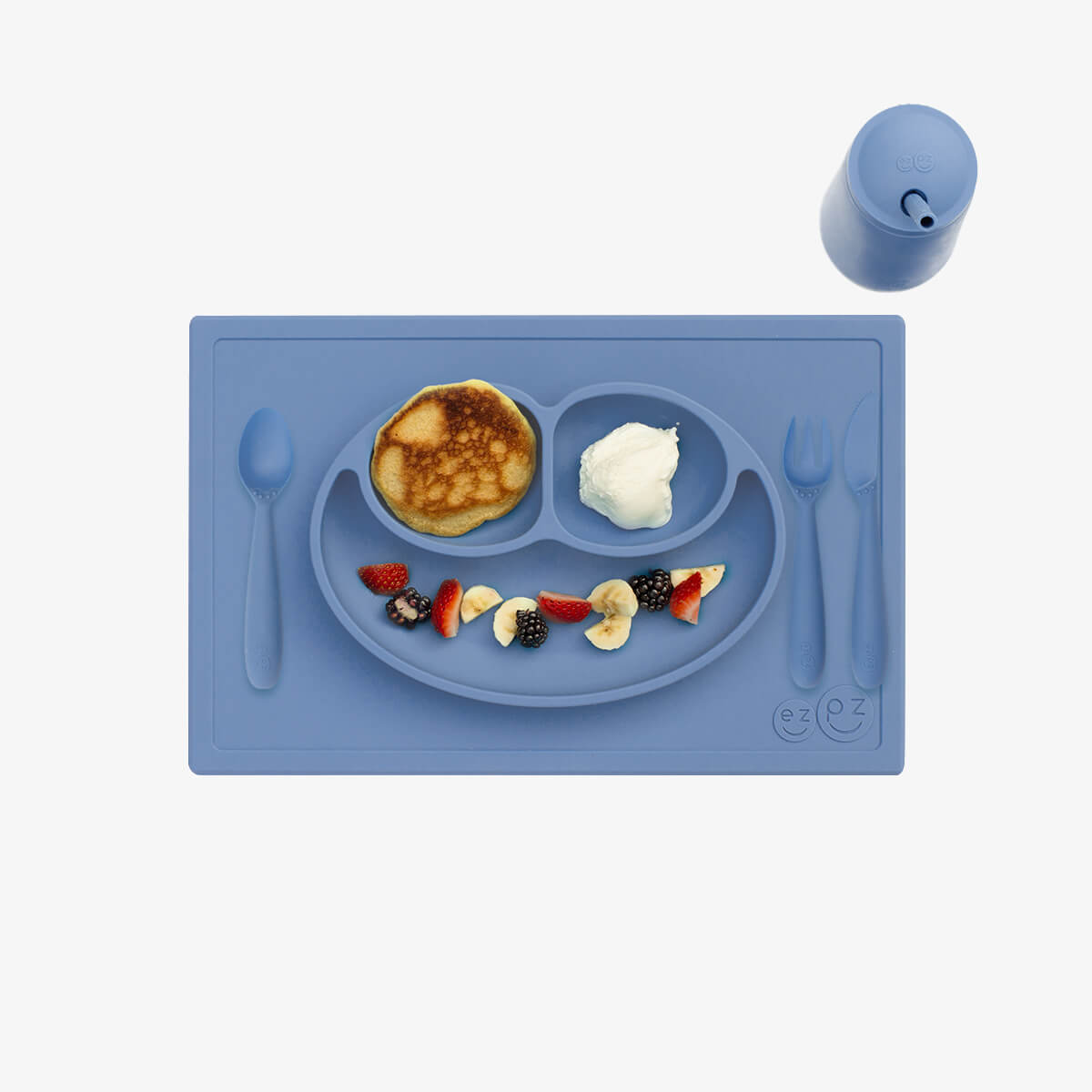 EZPZ Happy Feeding Set – Non-Toxic, Eco-Friendly Mealtime Set for Toddlers & Preschoolers (Ages 2+)