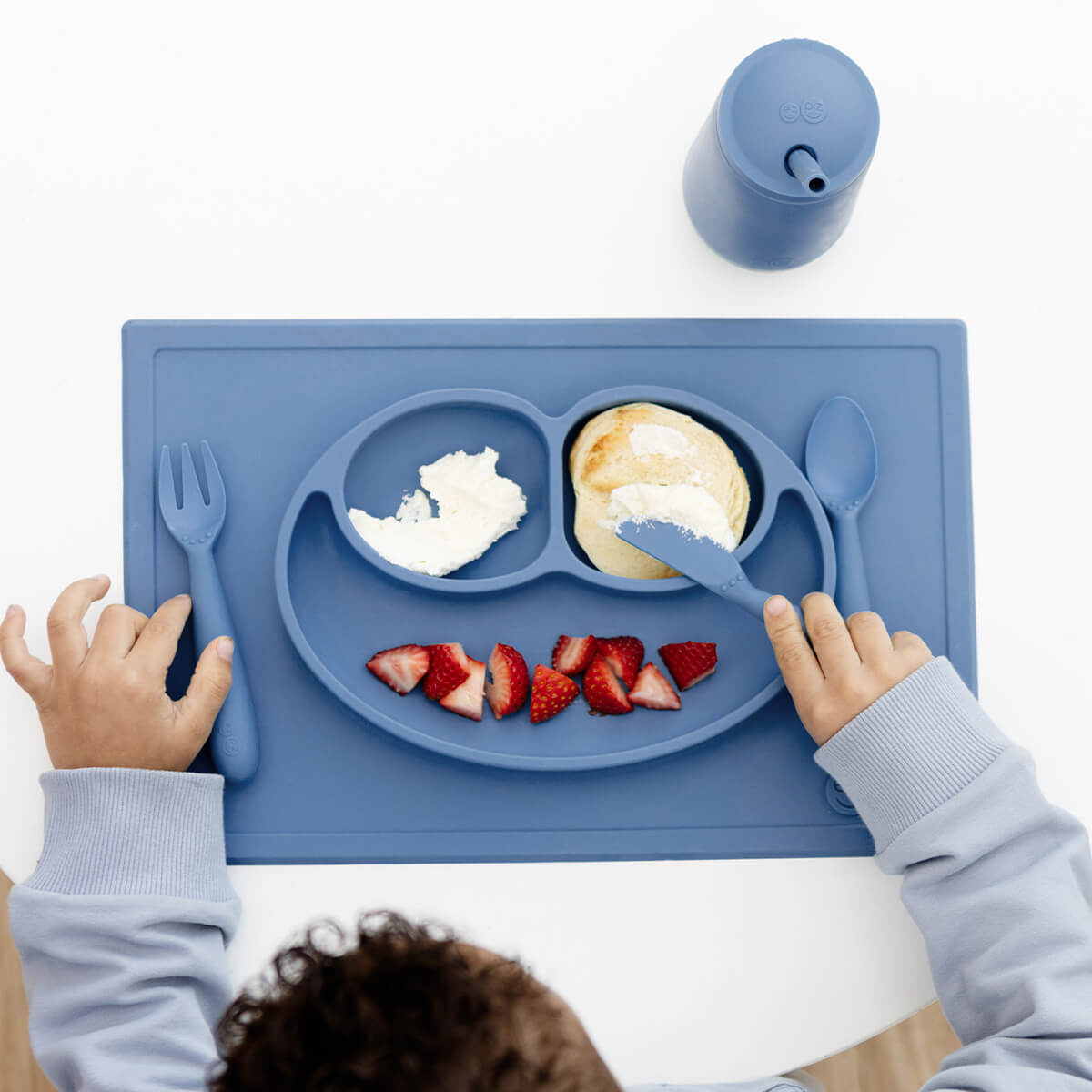 EZPZ Happy Feeding Set – Non-Toxic, Eco-Friendly Mealtime Set for Toddlers & Preschoolers (Ages 2+)