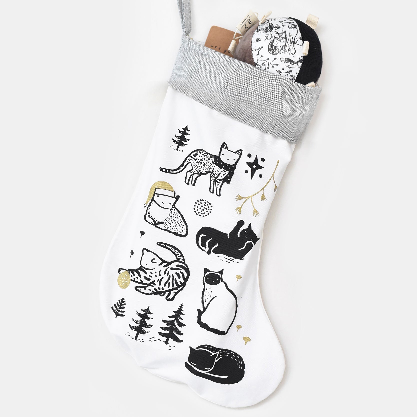 Wee Gallery Organic Cotton Eco-Friendly Christmas Stocking | Tree and Bunny - Thumbnail 4