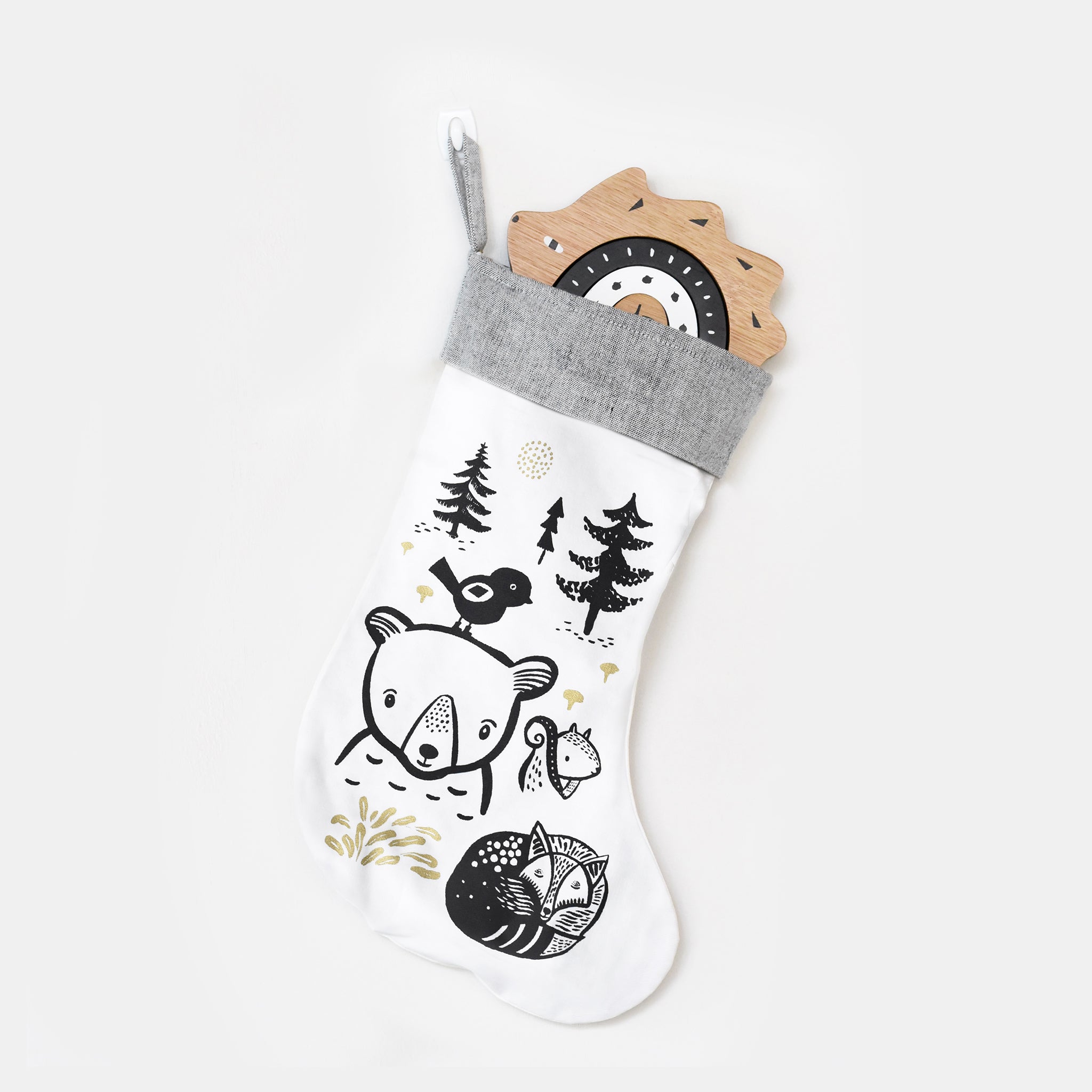 Wee Gallery Organic Cotton Eco-Friendly Christmas Stocking | Tree and Bunny - Thumbnail 5