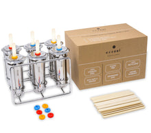 Load image into Gallery viewer, Ecozoi Stainless Steel Popsicle Molds, Round with Reusable Bamboo Sticks
