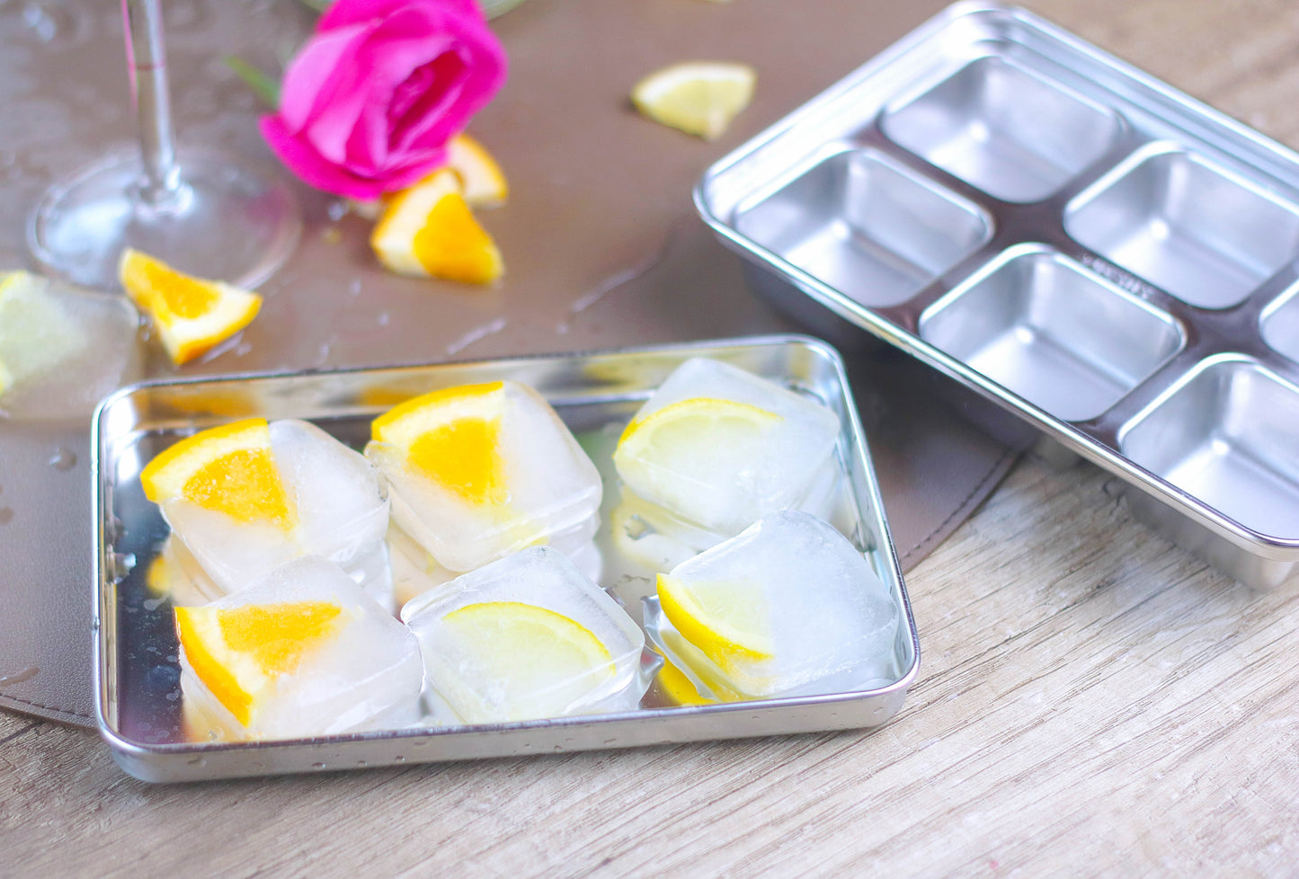 Ecozoi STAINLESS STEEL ICE CUBE TRAYS, 12 Large Cubes, 2 PACK