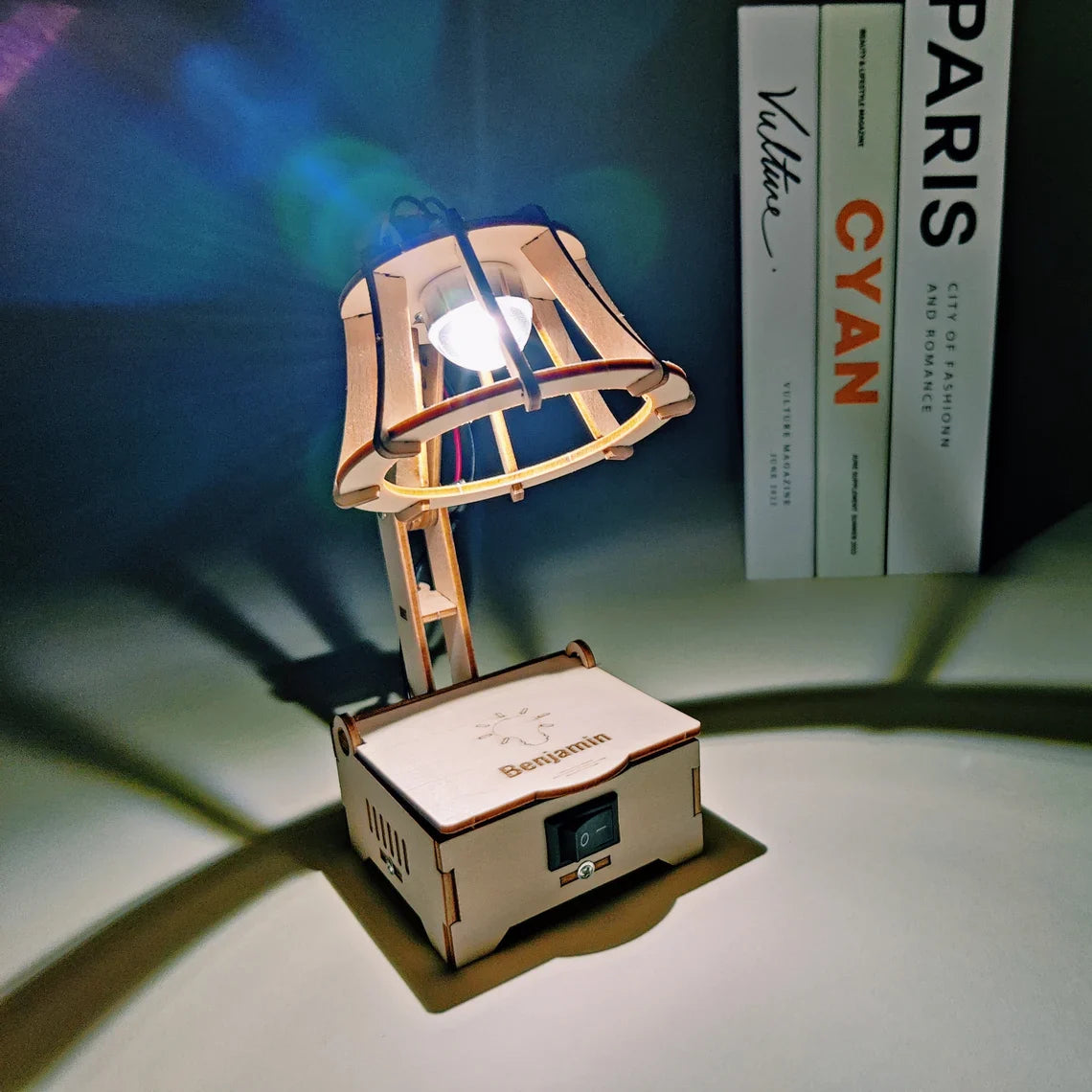 Kitsville LED Lamp DIY Kit – Wooden STEM Building Kit for Kids 8+