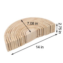 Load image into Gallery viewer, 12 Pcs Pine Wood Natural Wooden Large Rainbow Stacking Blocks
