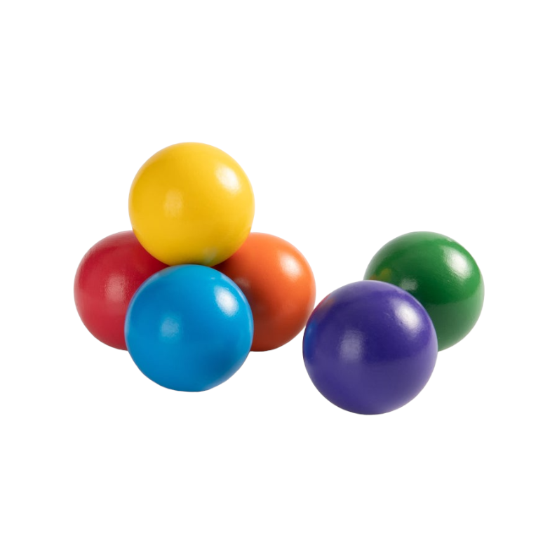 Green Elephant 6-Piece Rainbow Wooden Balls (1.8") – Loose Parts Play Set