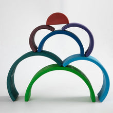 Load image into Gallery viewer, 12 Pcs Large Wooden Rainbow Stacking Blocks in Primary Colors
