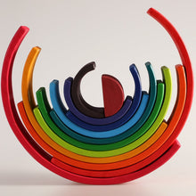 Load image into Gallery viewer, 12 Pcs Large Wooden Rainbow Stacking Blocks in Primary Colors
