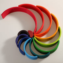 Load image into Gallery viewer, 12 Pcs Large Wooden Rainbow Stacking Blocks in Primary Colors

